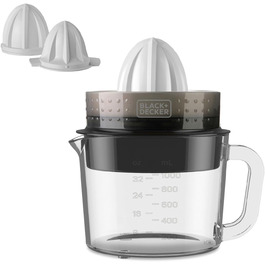 Електрична соковитискачка для цитрусових BLACK+DECKER BXCJ350E | 350W, нержавіюча сталь, регулятор м'якоті, 2 насадки