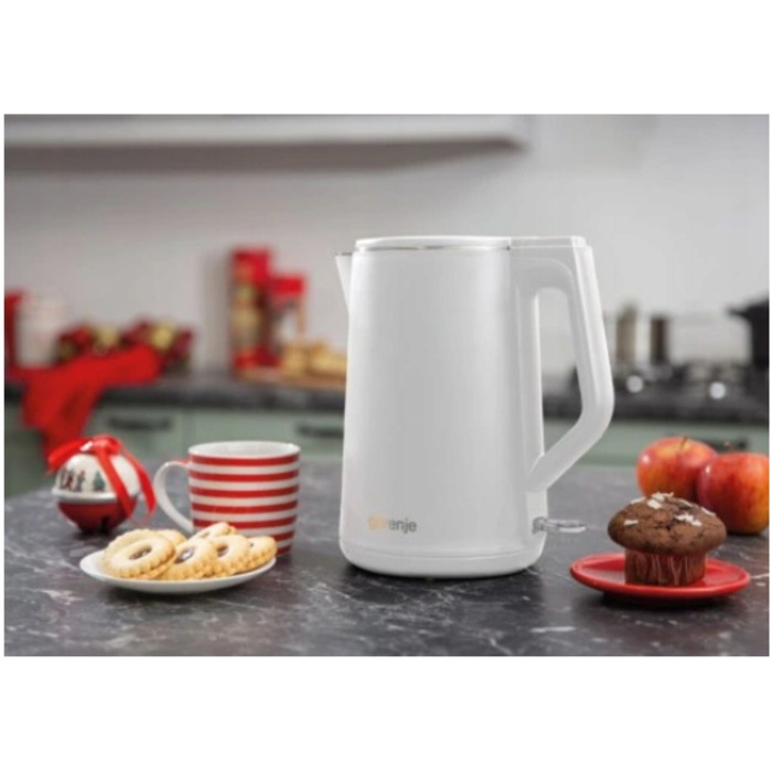 Електричний чайник Gorenje K15DWW, 2200 Вт, 1,5 л, білий