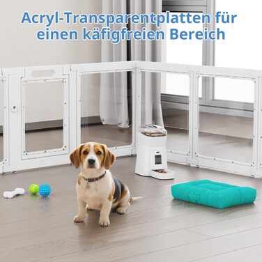 Акриловий вольєр для цуценят Indoor 60 см, прозорий вольєр для цуценят, вольєр для домашніх тварин з пластику для маленьких собак, легко збирається та чиститься, 14 панелей (200L x 150B x 60H см)