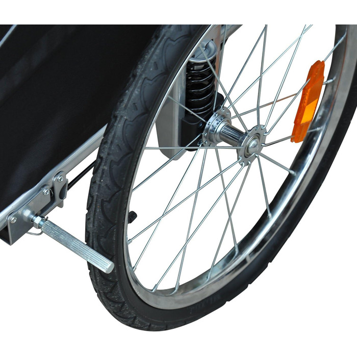 PawHut Причіп для собак 2-в-1, велосипедний причіп для собак, візок для собак з відбивачами, прапорцем, причіп для собак PawHut, оксфордська тканина (Червоний+Чорний)