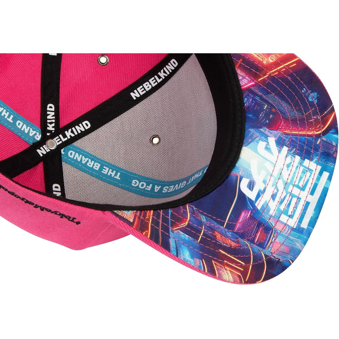 Кепка Snapback Nebelkind Cyberpunk: стильна кепка unisex для чоловіків та жінок, прямий козирок, рожевий колір, регульований розмір (OneSize)