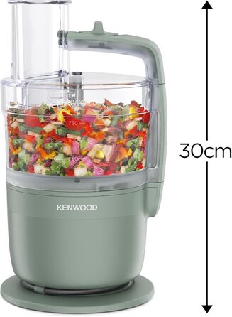 Кухонний комбайн Kenwood MultiPro Go FDP22.130GY, 900 Вт, компактний, блакитний, 1.3 л