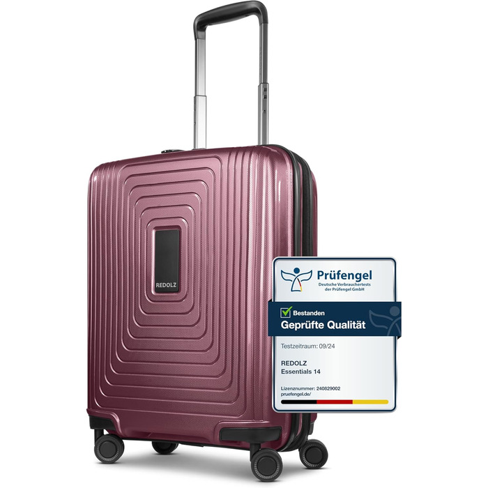 REDOLZ Trolley великий, жорсткий, 52x34x77 см, розширюється до 140 л, 4.4 кг, Aubergine Metallic | Kabinen Trolley+ (55 см)