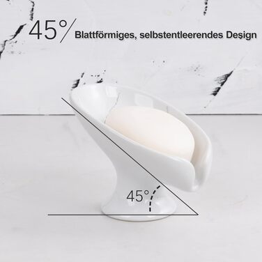 Керамічна мильниця Umlaca, мильниця для душу, підставка для мила, самозливна, листяна форма, вінтаж, для кухні, ванної кімнати, душа, білий мармур, сірий мармур