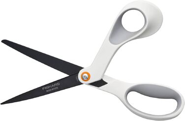 Універсальні ножиці Fiskars з антипригарним покриттям титаном, 21 см, нержавіюча сталь, біло-помаранчеві (1004721)