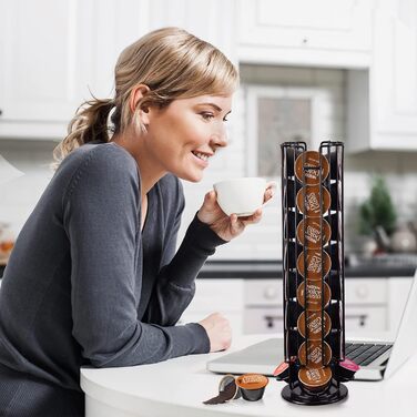 Підставка для капсул Nespresso (40 шт) XIAPIA, чорна, обертова