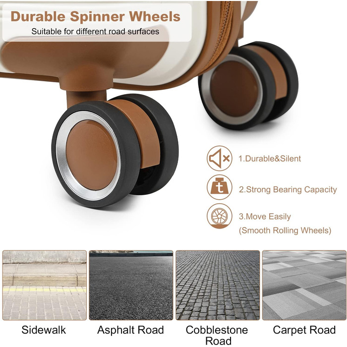 Чемодан British Traveller Mittelgroß: міцний валіза на 8 коліщатках з TSA-замком, 66 x 43.3 x 28.5 см, бежевий