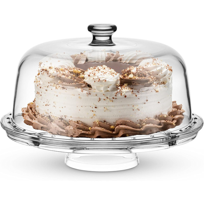 Торцеваний стіл Godinger з кришкою-куполом, 6-в-1, італійський кришталь, для тортів, салатів та фруктів