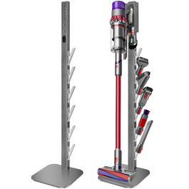Підставка для пилососа Dyson V16, Gen5, V15, V12, V11, V10, V8, V7, V6 – металева, настільна, з 4 гаками, без свердління, срібляста