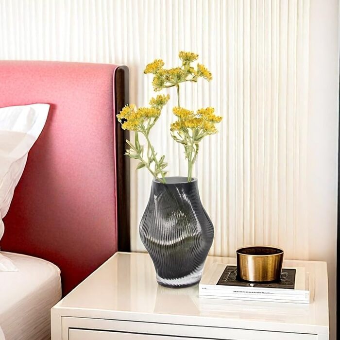 Сучасна скляна ваза ручної роботи для декору столу, велика ваза для квітів в дім або офіс, ідеальна для троянд та тюльпанів