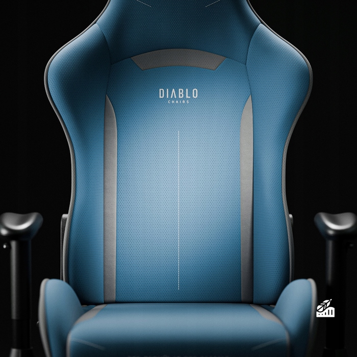 Ігрове крісло Diablo Chairs X-Starter, тканина, чорно-синє