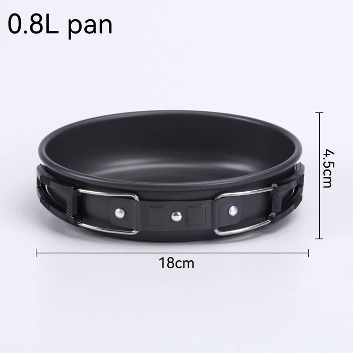 Набір кухонного посуду для кемпінгу AUHOU: портативний набір посуду з алюмінію для пікніків, походів та рюкзакових подорожей