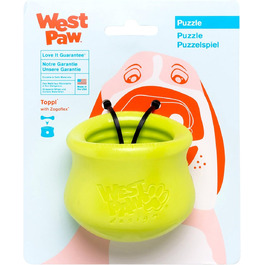 WEST PAW Zogoflex Toppl Treat Dispenser Dog Toy Puzzle - Interactive Chew Toy for Dogs - Dog Toy for Moderate Chewers, Fetch, Catch - Holds Dry Food, Treats (Small, green)