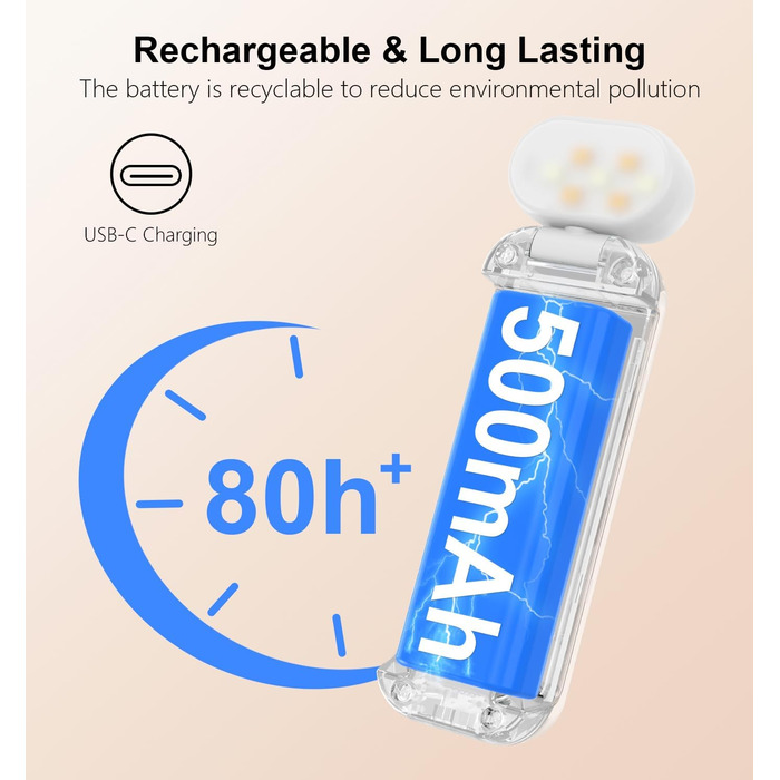 LED-лампа для читання Gritin з кліпсою, перезаряджувана, 7 LED, 3 колірні температури, регулювання яскравості, 5 режимів, довга робота, білий колір
