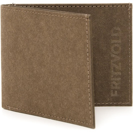 FRITZVOLD MINIMAL Wallet, small, slim wallet for women & men, extremely flat wallet, holds up to 10 cards, slim wallet, wallet made of washable paper-leather, brown