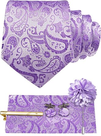 Комплект жилет чоловічий Hi-Tie: Paisley велюр, краватка, метелик, нагрудна хустка, запонки, бутоньєрка, фіолетовий