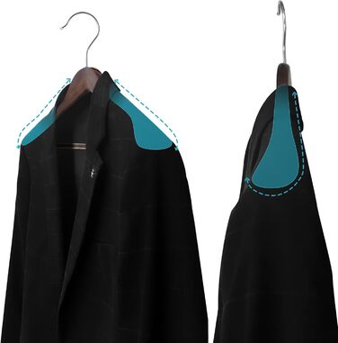 Wooden Clothes Hangers, 6-Piece Suit Hangers, 360° Swivel Hook, for Jackets, Shirts, Suits, Coats, 44 x 5.5 x 23 cm (L x W x H), Dark Walnut AWY0406H
