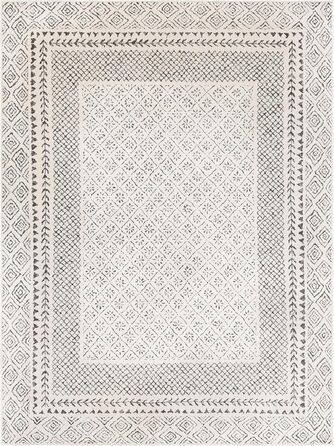 Surya Bahar Rug Bedroom, Living Room, Dining Room, Hallway - Modern Boho Geometric Pattern - Soft Scandinavian Living Room Rug Oriental - Carpet 160x220cm Large Beige Beige and Anthracite 160 x 220 cm (Rectangular)