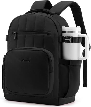 LOVEVOOK Рюкзак для жінок, шкільний рюкзак для дівчаток з відділенням для ноутбука, водонепроникний, рюкзак для подорожей, робоча сумка, елегантна шкільна сумка, сумка для навчання для університету, офісу (Чорний, 15.6 дюймів)