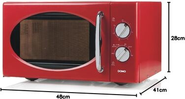 Мікрохвильова піч DOMO DO3125 Retro, 25L, 900W, білий (червоний)