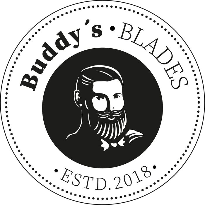 Buddy's Blades - Pizza Cutter Set, 4-Piece Set, Pizza Knife Set, Knife Set, Wavy Edge, Gift Box, Blade Length 11 cm, 23 cm Length, Stainless Steel