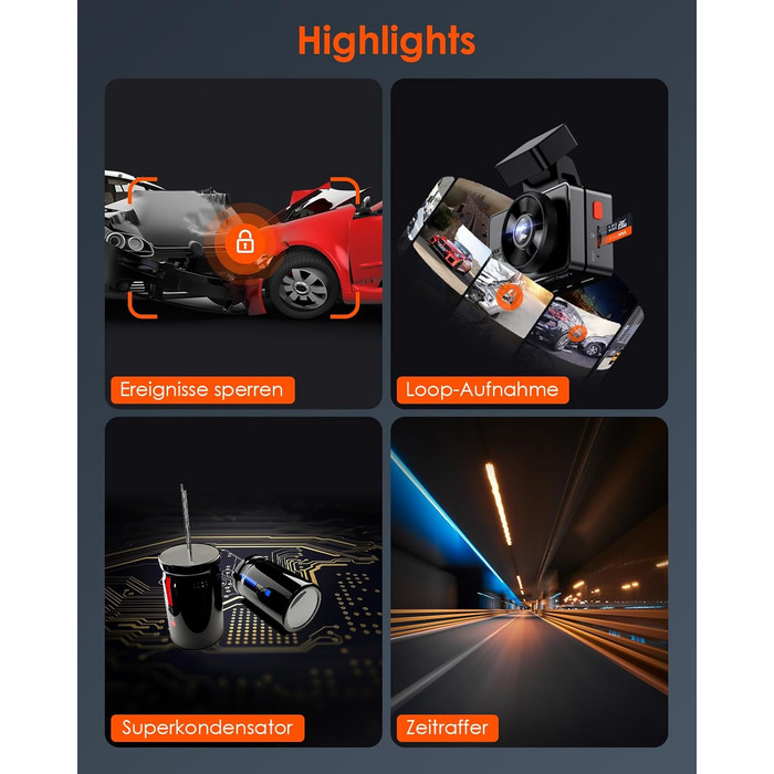 Відеореєстратор VANTRUE E2 Dual 2.7K+2.7K з GPS, WiFi та пультом керування. Подвійний об'єктив, нічне бачення, паркувальний режим, G-сенсор, підтримка карт пам'яті до 512GB