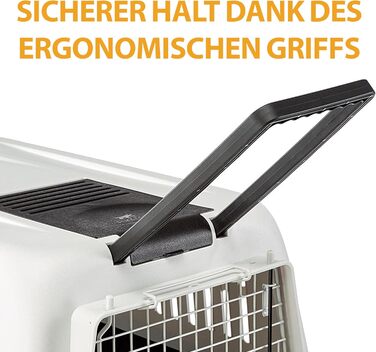 Переноска для собак Ferplast ATLAS 50, сіра, середніх порід, 55,5 x 81 x 59,5 см