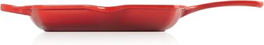 Le Creuset Signature чавунна гриль-сковорода квадратна 26 см, для всіх плит, індукція, 2,86 кг, червона