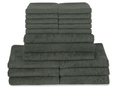 Набір рушників для ванни ZOLLNER, 6 шт., 50x100 см, бавовняні, гігроскопічні та м'які, готельна якість, антрацит