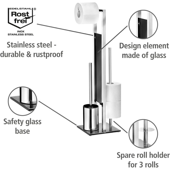Stand WC-Garnitur Rivalta Stainless Steel Polished