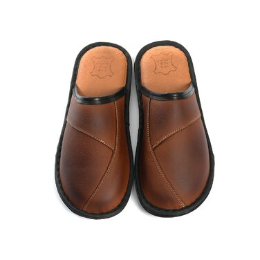 Чоловічі тапочки Hausschuhe Leder: зручні, теплі, ручні, з антиковзкою підошвою, розміри 41-47, колір коричневий