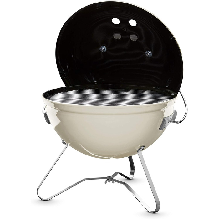 Портативний вугільний гриль Weber Smokey Joe Premium, 37 см, слонова кістка, з порцеляновою емаллю та ручкою для перенесення