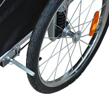 PawHut Причіп для собак 2-в-1, велосипедний причіп для собак, візок для собак з відбивачами, прапорцем, причіп для собак PawHut, оксфордська тканина (Червоний+Чорний)