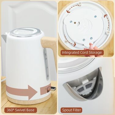 Набір HOMCOM: чайник та тостер 2200W, чайник 1.7 л, тостер на 2 тости, 7 рівнів підсмажування, автовимкнення, захист від сухого кипіння, білий