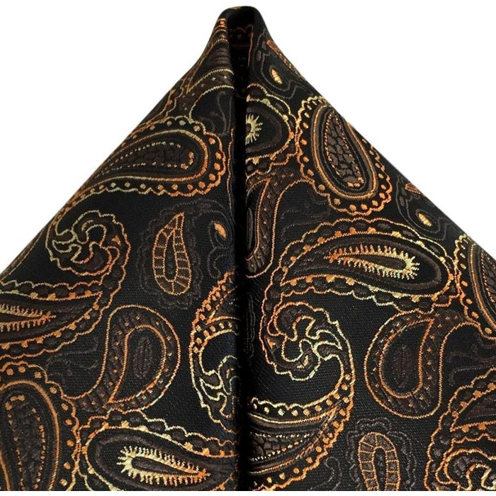 Краватка чоловіча GASSANI Paisley 7 см, комплект 3 шт., чорно-коричнева | Охровий