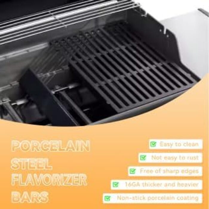 Ароматизуючі пластини Flavorizer Bars для гриля Weber Spirit E-310/E-320/E-330 (2013-сьогодення), Spirit II E-310/S-310, 38,9 см, порцелянова емаль, захисний теплозахист, запасна частина