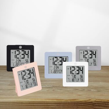 Marathon Alarm Clock | Digital Clock with Date, Temperature, and Calendar | Dual Alarm with Snooze Function and 7 Language Options | Backlit