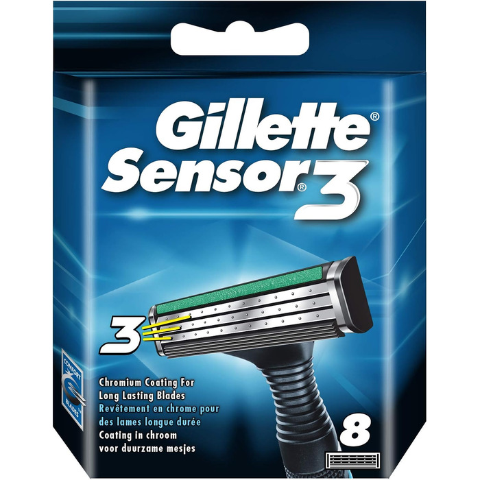 Смінні леза для чоловічих бритв Gillette Sensor Excel, 10 оригінальних касет