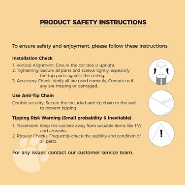 Котячий комплекс PAWZ Road з драбиною до стелі, регульований, 216-273 см, з гамаком та будиночком, страховий ремінь, бежевий