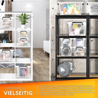 Пластикові контейнери tillvex з кришкою, 62 л, набір 6 шт, харчові, для зберігання одягу та продуктів, міцні, штабельовані, 100% новий матеріал