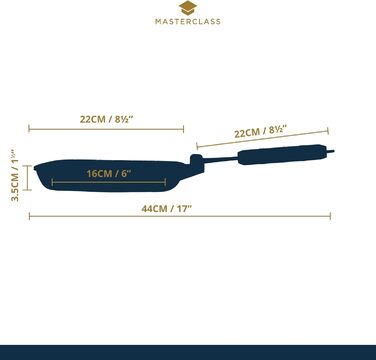 MasterClass Induction-Safe Non-Stick Grill Pan with Folding Handle, 20 cm (8