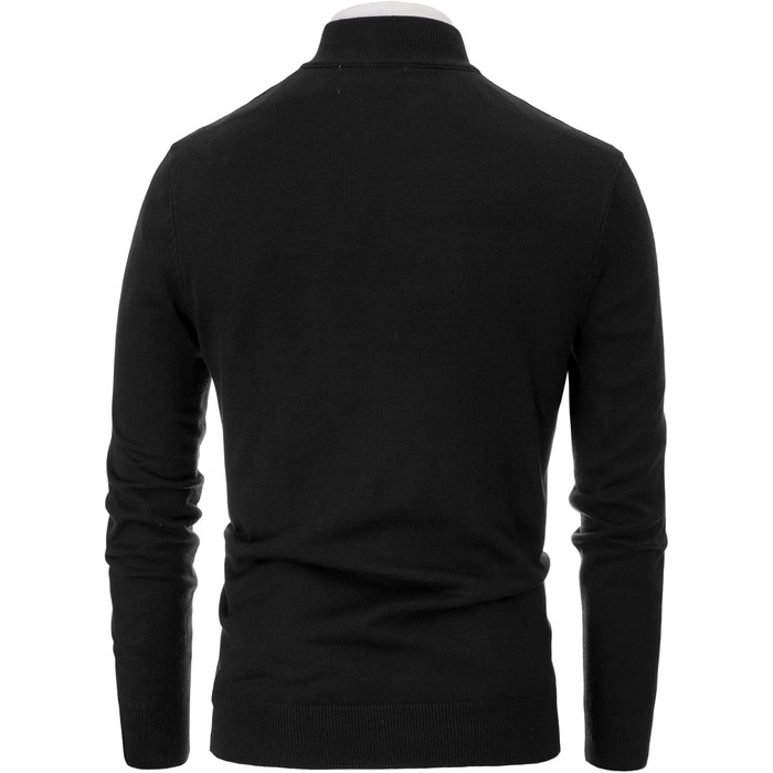 Кардиган чоловічий PJ PAUL JONES з коміром-стійкою та блискавкою, класичний в'язаний, зимовий, чорний XXL