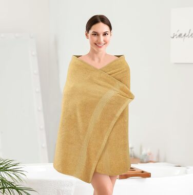 Набір з 4 преміум рушників для ванної Utopia Towels, 68x137 см, 100% бавовна, 600 г/м², швидковисихаючі та дуже вбираючі, для щоденного використання, бежеві