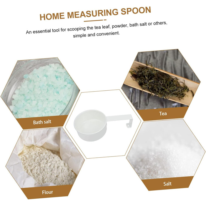 Amosfun 4-Piece Stainless Steel Measuring Spoon Set, Kitchen Machine Cooking Utensils, Coffee Measuring Ring, Microwave Safe Measuring Cup, Dry Measuring Spoon, Infant Formula Spoon - White, 4 Pieces * 4