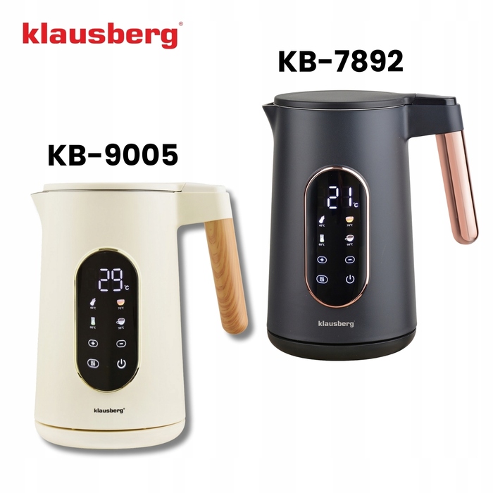 Електричний чайник Klausberg KB-9005, 2200 Вт, 1,7 л, бежевий