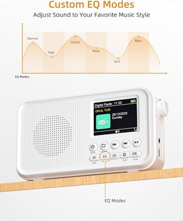 Портативне DAB/FM радіо з Bluetooth, кольоровим дисплеєм 2.4