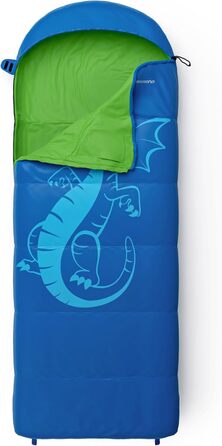 Дитячий спальний мішок Crossroad Akutan Drache 170см - водонепроникний, для кемпінгу, блакитний