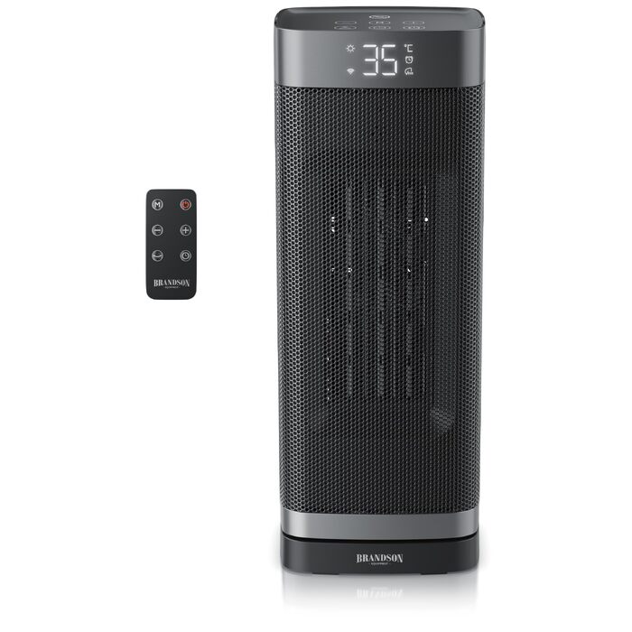 Тепловий обдув Brandson ECO Design 2000 Вт з дистанційним керуванням, функцією осциляції та ECO-режимом, захист від перегріву та перекидання