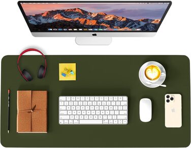 Килимок на стіл Wayber з шкіри, вологостійкий, 80 x 40 см (Оливковий)