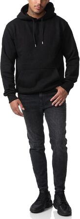 Чоловіча толстовка на блискавці Smith & Solo – Спортивний худі Slim Fit з капюшоном, чорний, розмір L, високоякісна бавовняна суміш